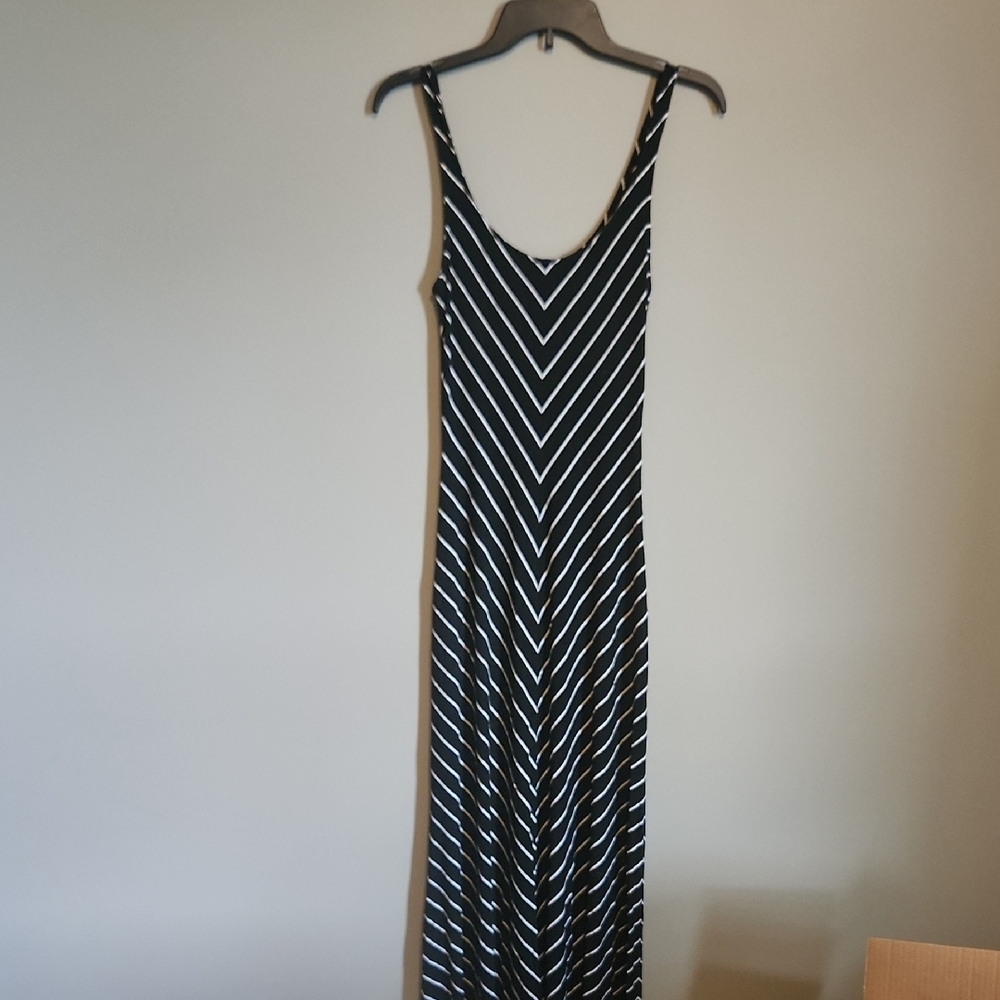 Black and White Striped Maxi Dress